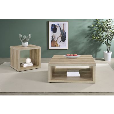 Frisco 2-piece Coffee and End Table Set Distressed Pine