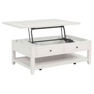 Payne 48-inch Mobile Lift Top Coffee Table Distressed White