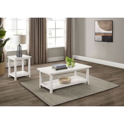 Payne 2-piece Coffee and End Table Set Distressed White