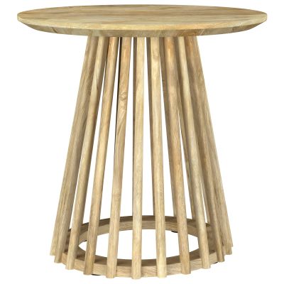 Touhy Round Solid Wood End Side Table Natural Mango