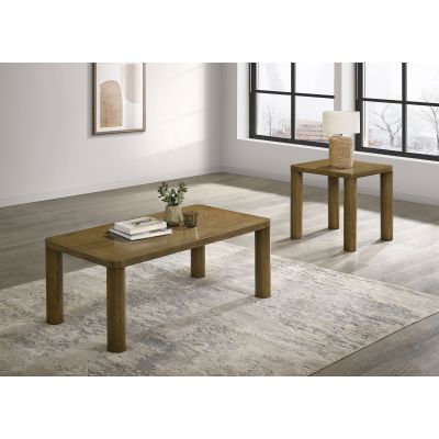 Castlewood 2-piece Cocktail Coffee Table Set Brown Oak