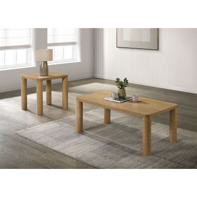 Castlewood 2-piece Cocktail Coffee Table Set Light Oak