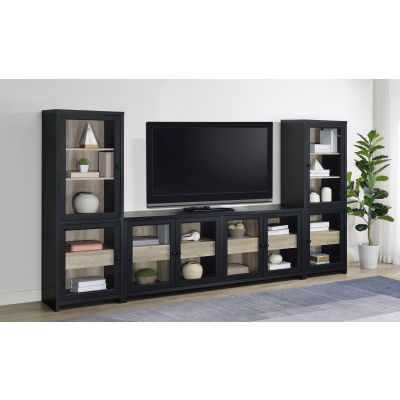 Denison 3-piece Entertainment Center 79-inch TV Stand Black
