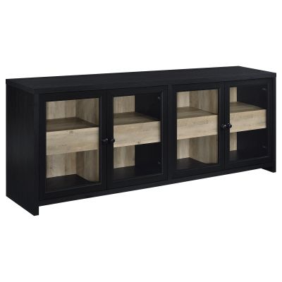 Denison 79-inch 4-door TV Stand Media Console Black