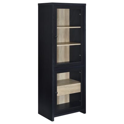 Denison 67-inch 2-door Media Tower Storage Cabinet Black