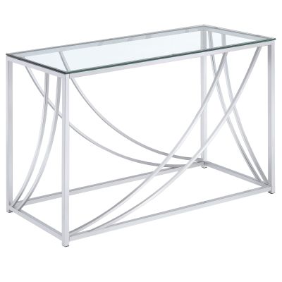 Lille Glass Top Entryway Console Table Accents Chrome