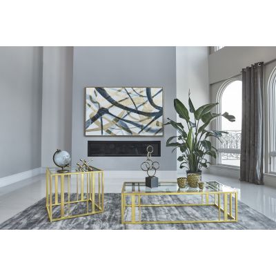 Adri 2-piece Coffee and End Table Set Matte Brass