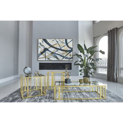 Adri 3-piece Coffee and End Table Set Matte Brass