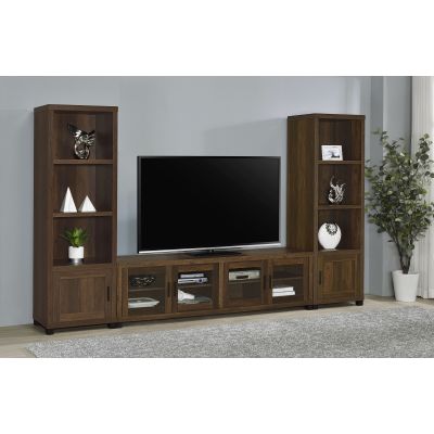 Sachin 3-piece 79-inch TV Entertainment Center Dark Pine