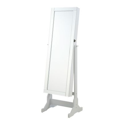 Yvonne Cheval Mirror with Jewelry Storage Dove Grey