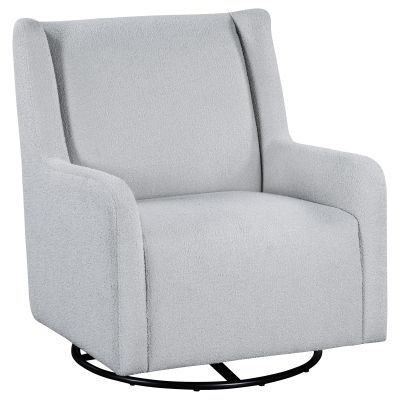 Serra Boucle Upholstered Swivel Glider Dove Grey
