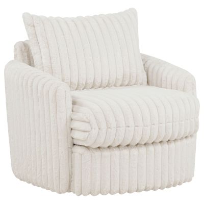 Sarco Corduroy Upholstered Swivel Accent Arm Chair Ivory