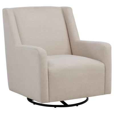 Sorrel Fabric Upholstered Swivel Glider Arm Chair Latte