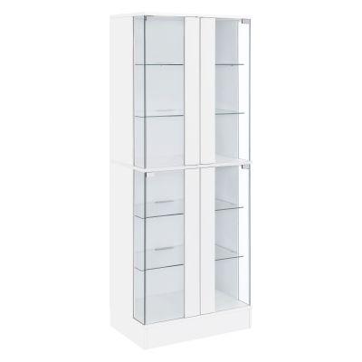 Cabra 4-door LED Curio Display Cabinet White High Gloss